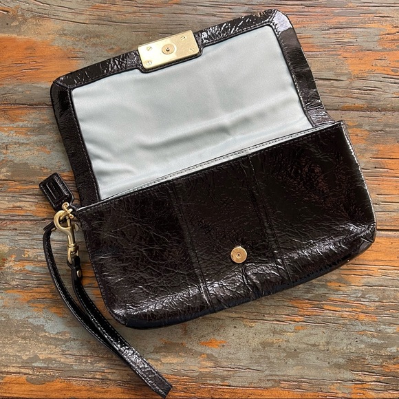 Coach Black and Gold Clutch Wristlet - Picture 4 of 6